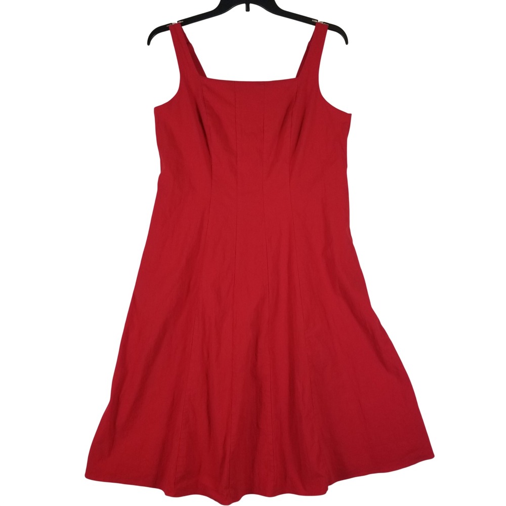 Belle Isle by Torrid Midi Dress Womens 14 Red‎ Square Neck Fit & Flare